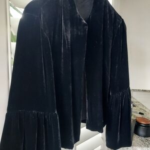 Johnny Was Black Velvet Bolero Blazer